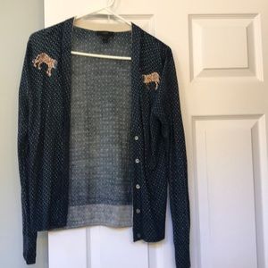 JCrew tiger cardigan